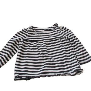 Baby Gap Pullover Shirt Girls Size 6-12M Black White‎ Striped Long Sleeve Top